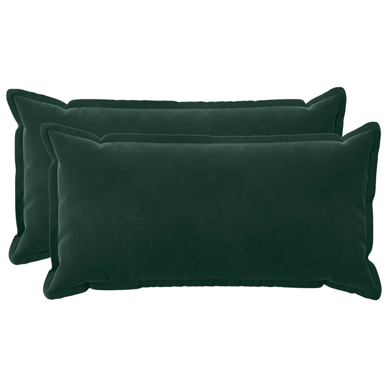 Pink Cushion Cover, Dark Green, Rectangle 40cm H x 70cm W