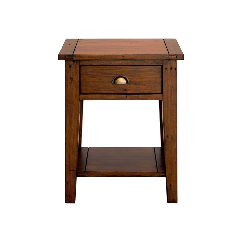 Table de bout en bois massif avec rangement Centerville, Brun
