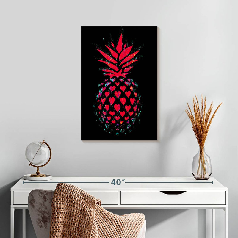 Yarlin Heart Dotted Pineapple, 24" H x 16" W