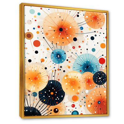 Feux d'artifice orange et bleu - Art mural