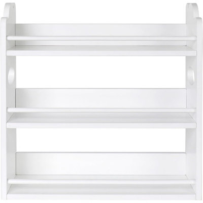 Étagère à épices en bambou à 3 niveaux avec poignées, étagère à pots pour assiettes de comptoir avec rails de protection avant et arrière, porte-épices en bambou naturel (pots non inclus)