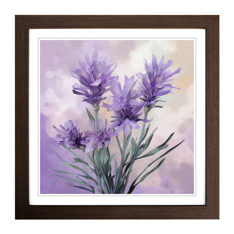 Lavender Flower Digital Art - Framed Print, Walnut Framed