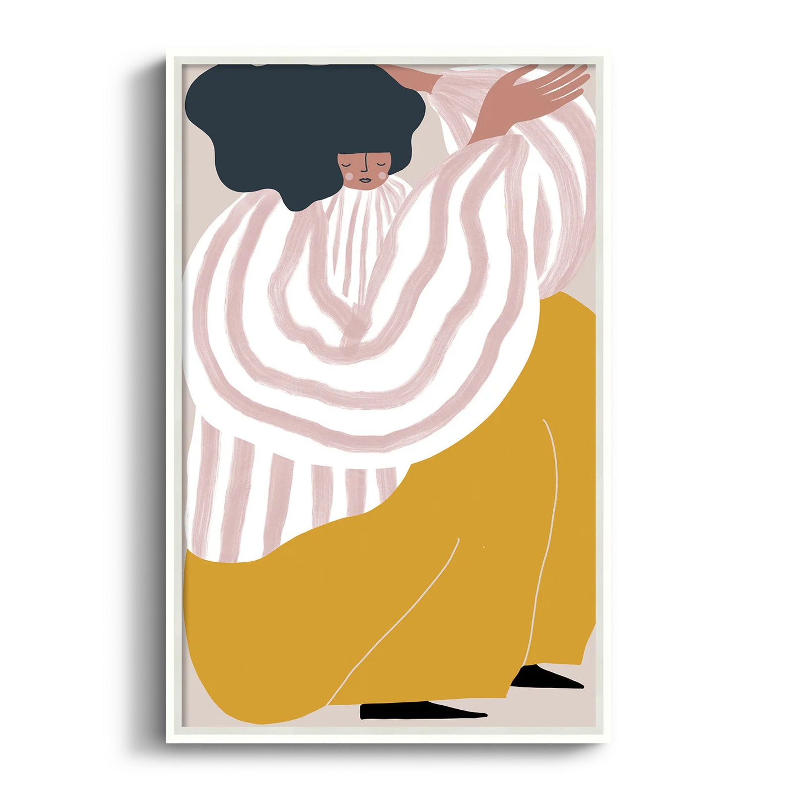 Quarantine Series Portrait 1 by Keely Reyes, White, 34" H x 22" W x 2" D