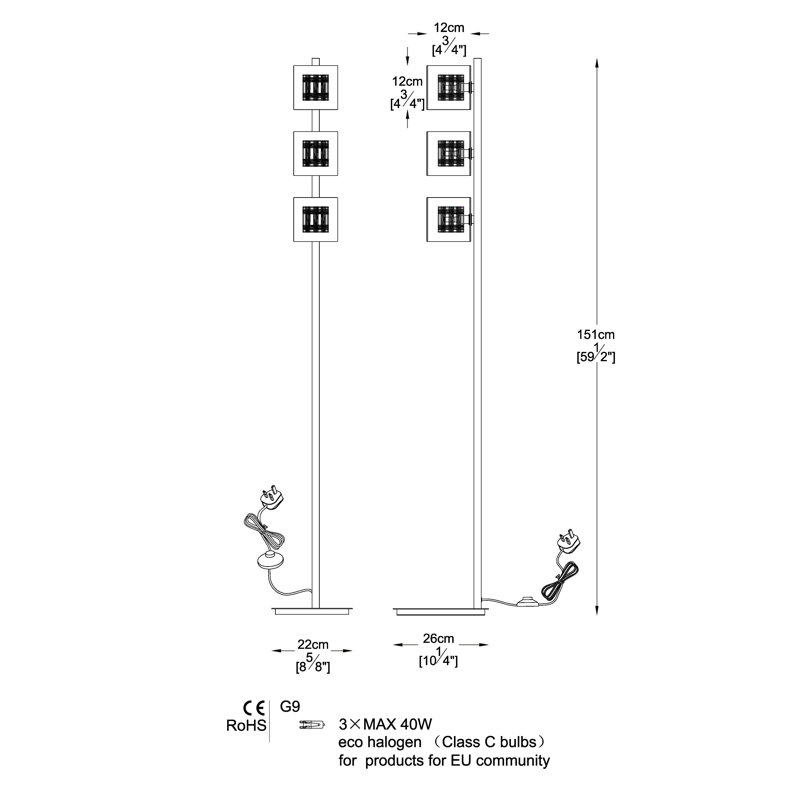 Johnathan 152cm Design Floor Lamp