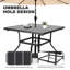 Square Metal Outdoor Dining Table With Umbrella Hole , 94cm cm W 94cm cm D