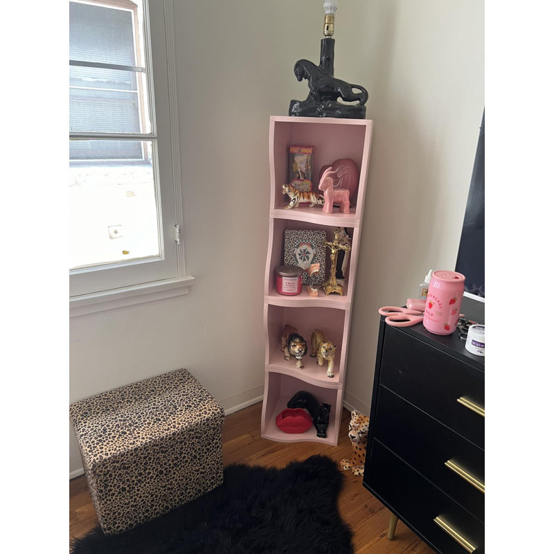 Double Layered Independent Storage Rack Unique Bookshelf, Pink
