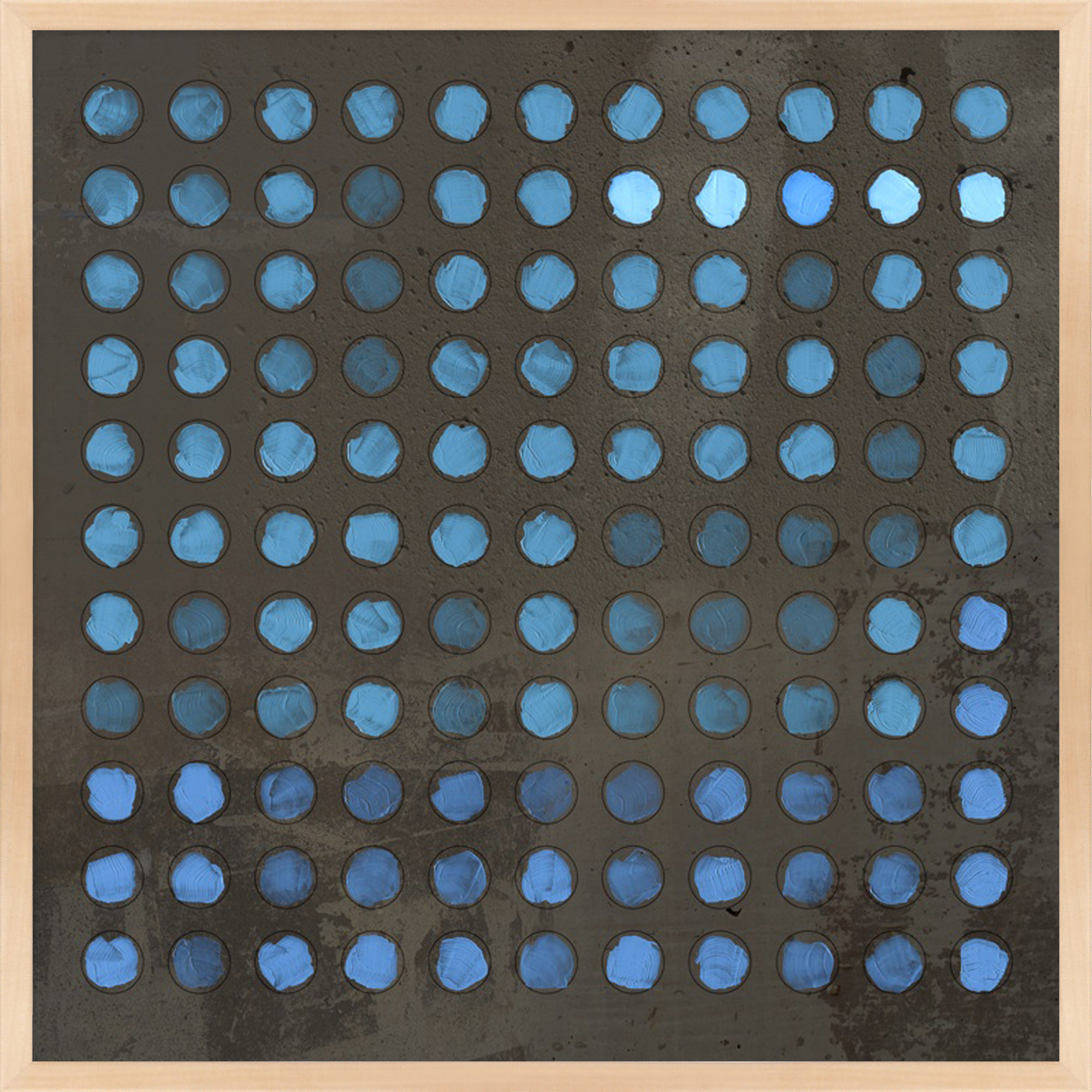 Squared Circles 5 by Jacques Pilon, 36" H x 36" W x 1.25" D, Brown