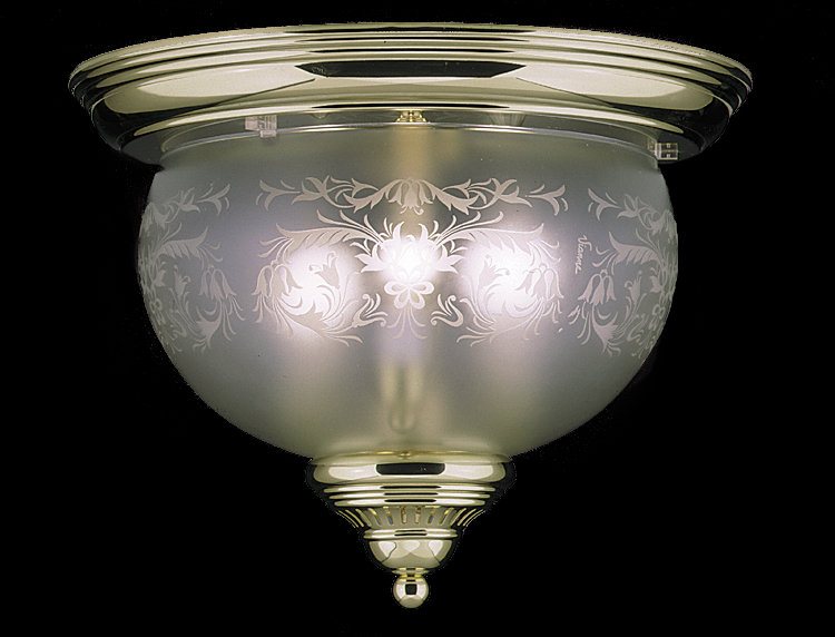 Plafonnier encastré 3 lumières lanterne Volney, Laiton poli