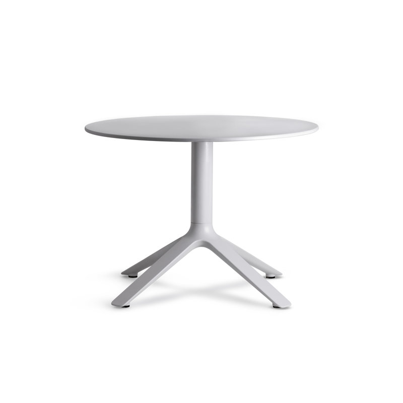 EEX Round Metal Outdoor Side Table , 27.5'' in. W 27.5'' in. D, Gray