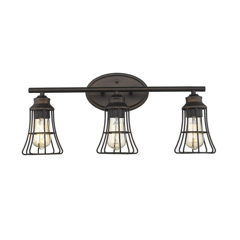 Éclairage pour meuble-lavabo 3 lumières Painesville, Bronze huilé