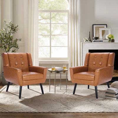 Chaise d'appoint rembourrée Meli 2 pièces