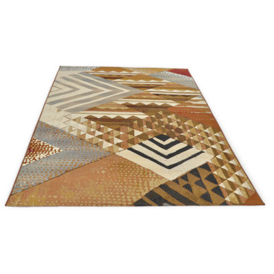 Dermot Flatweave Brown Rug