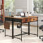 Space Saving Home Computer Desk With 2 Fabric Drawers 4 Hanging Hooks & Metal Frame -753151669