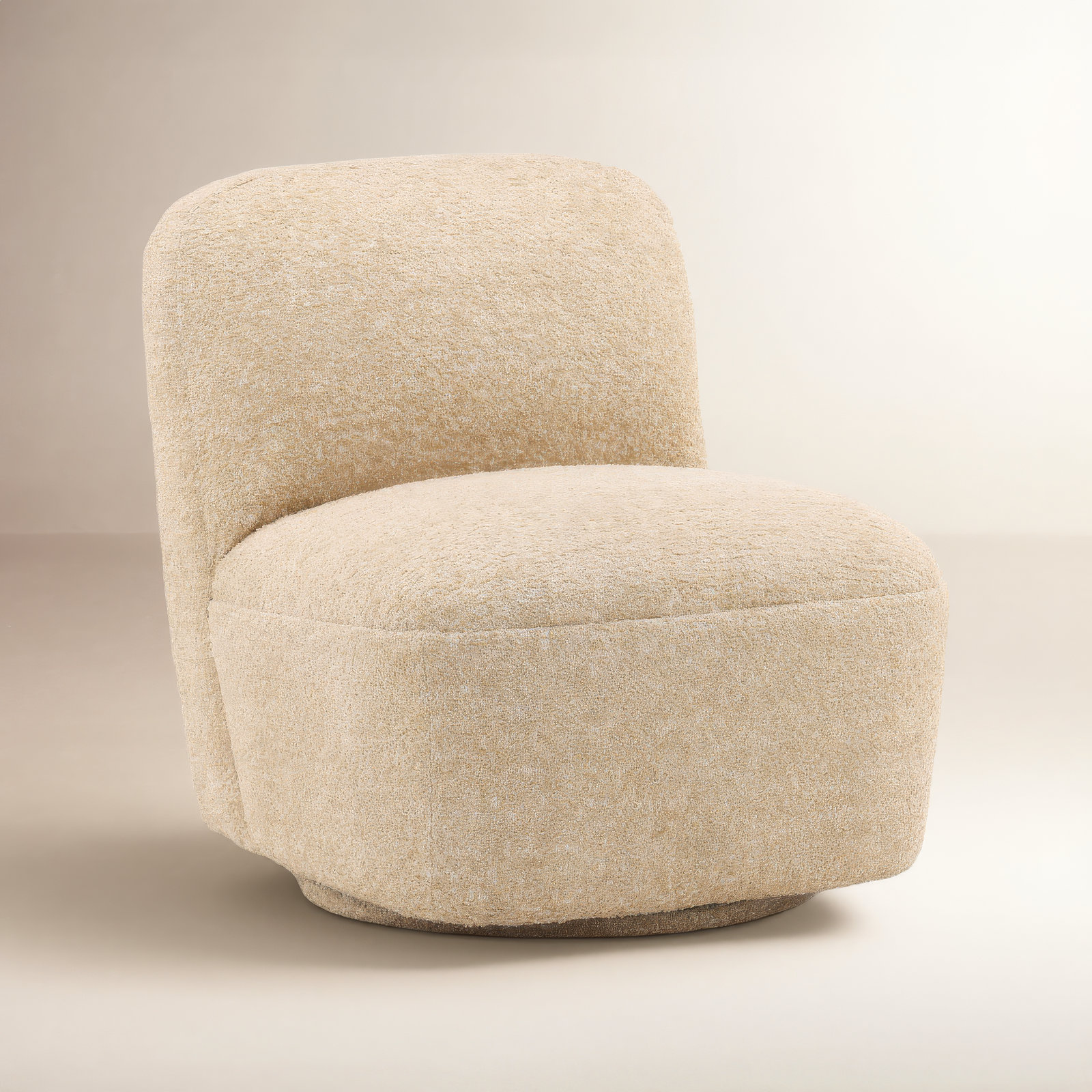 Darrel Upholstered Swivel Accent Chair, Sand