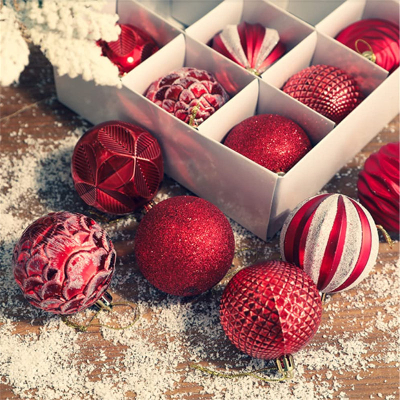 Ensemble d'ornement boule de Noël 12 pièces