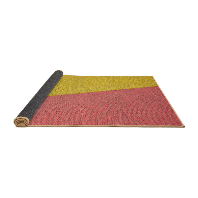 Tapis orange à motifs/zone saumon, Rond 5 pi
