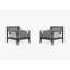 Charcoal Aluminum Outdoor Armchair Conversation Set, Pacific Fog Gray