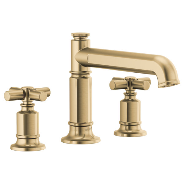Invari® Roman Tub Faucet, Luxe Gold, Cross