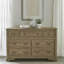 Ensemble de chambre à coucher grand lit, commode et miroir Colchester - brun-100964892-105200436-135206232