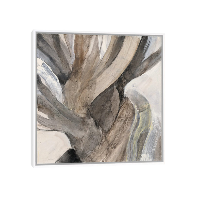 «Driftwood I» par - Toile tendue, H 12 po x l 12 po x P 1,5 po, Cadre blanc