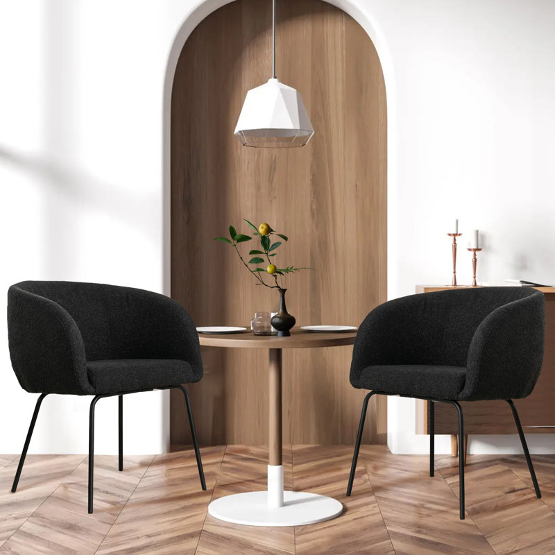 Damle 19.49'' H Upholstered Metal Armchair, Black