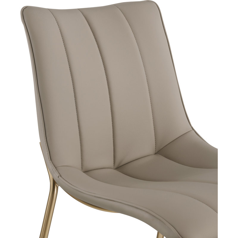 Chaise d'appoint Isla, Cuir taupe végétalien