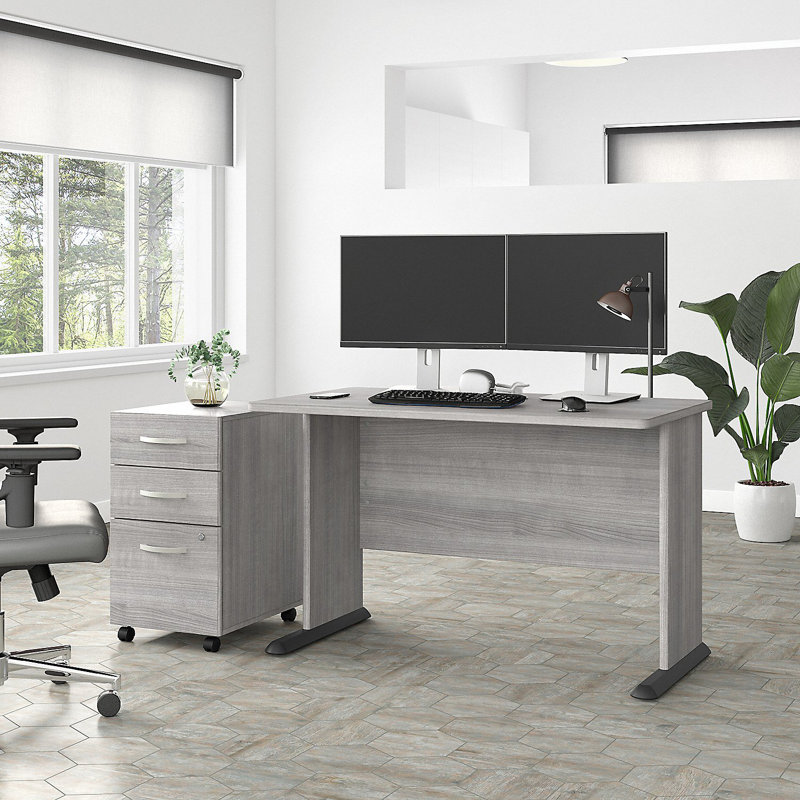 Studio A Writing Desk, Platinum Gray, 30" H x 48" W x 27" D