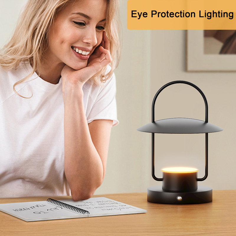 FANHAO Portable LED Modern Table Lamp, 1-Light, Desk Lighting, Touch Control, USB Charging Port