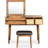 Brown Wood Dressing Vanity Table With Flip-Top Mirror & Stool, Three Drawers For Delicate Makeup Corner Solid Mirror, Stool And Exquisite Setup