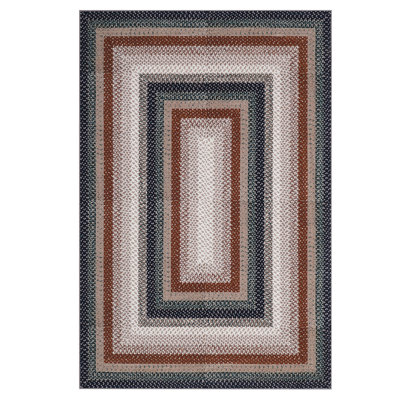 Machine Washable Rug for Living Room Braided Print Non-Slip Area Rug Stain Resistant Carpet for Dining Room Bedroom Nursery Office