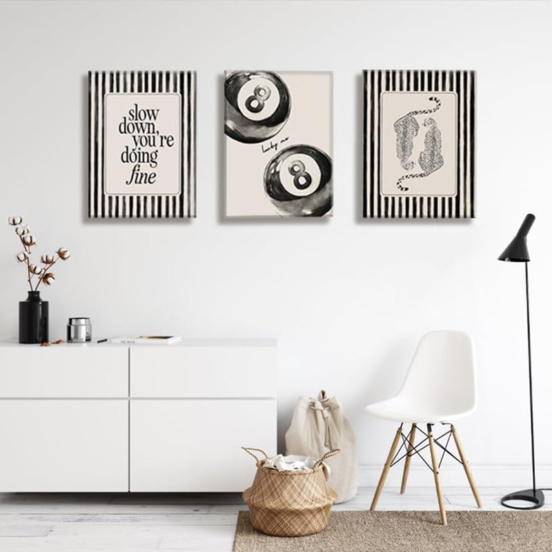 3 Piece Wrapped Canvas Print, 40 cm H x 90 cm W