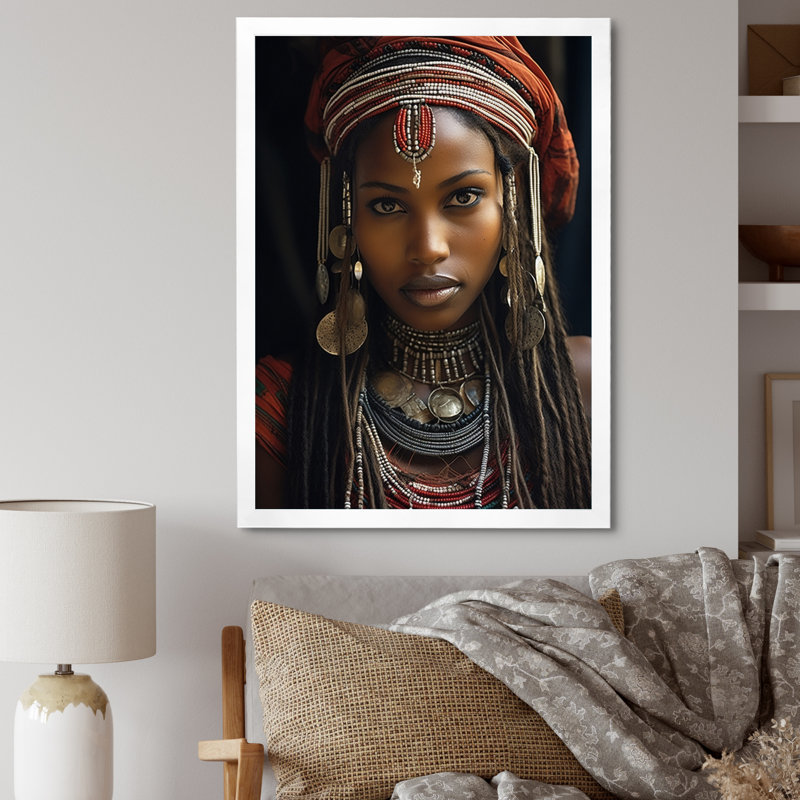«Surekha African Tribes», impression sur toile, Gold Picture Framed, 32" H x 16" W
