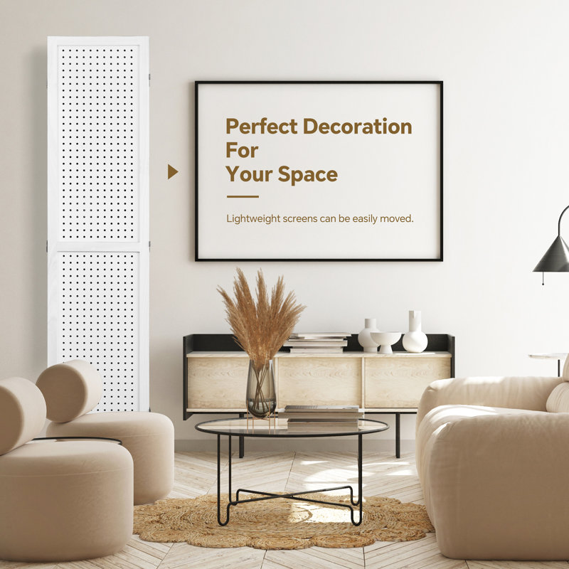 Élégant paravent mural 8 panneaux pliable de 5,6 pi avec affichage pour la maison et le salon professionnel