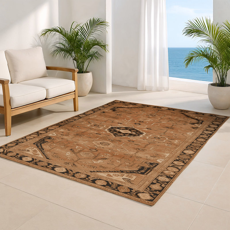 Tapis turc intérieur et extérieur brun, Rectangulaire 2 pi x 3 pi