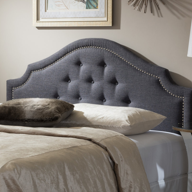 Miccah Upholstered Panel Headboard, Dark Gray, Full