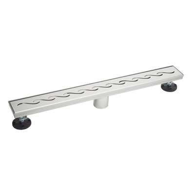 Drain de douche en nickel brossé 36 po avec grille à motif d'écoulement doux 36 po