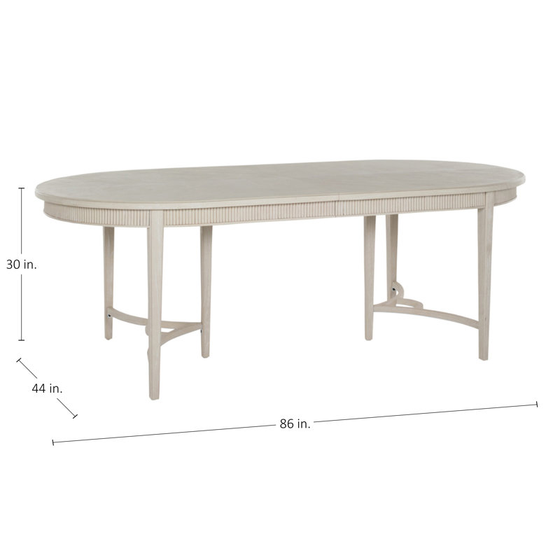 Whitlock Extendable Solid Wood Dining Table, Cerused White