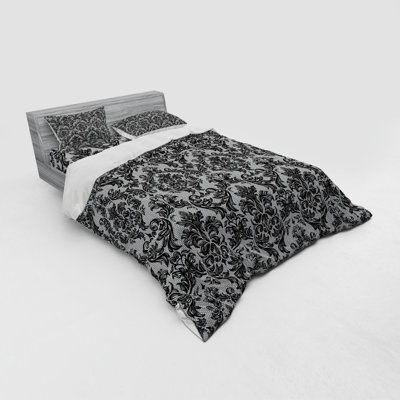 Ensemble de housse de couette traditionnelle en microfibre noire