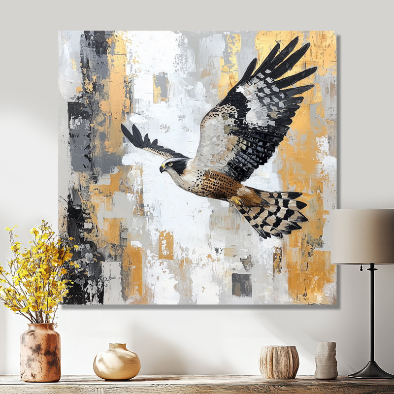 Hawk Soaring Over The Mountains II - Hawk, impression d'art mural, Toile tendue, Ne s’applique pas, H 16 po x l 16 po