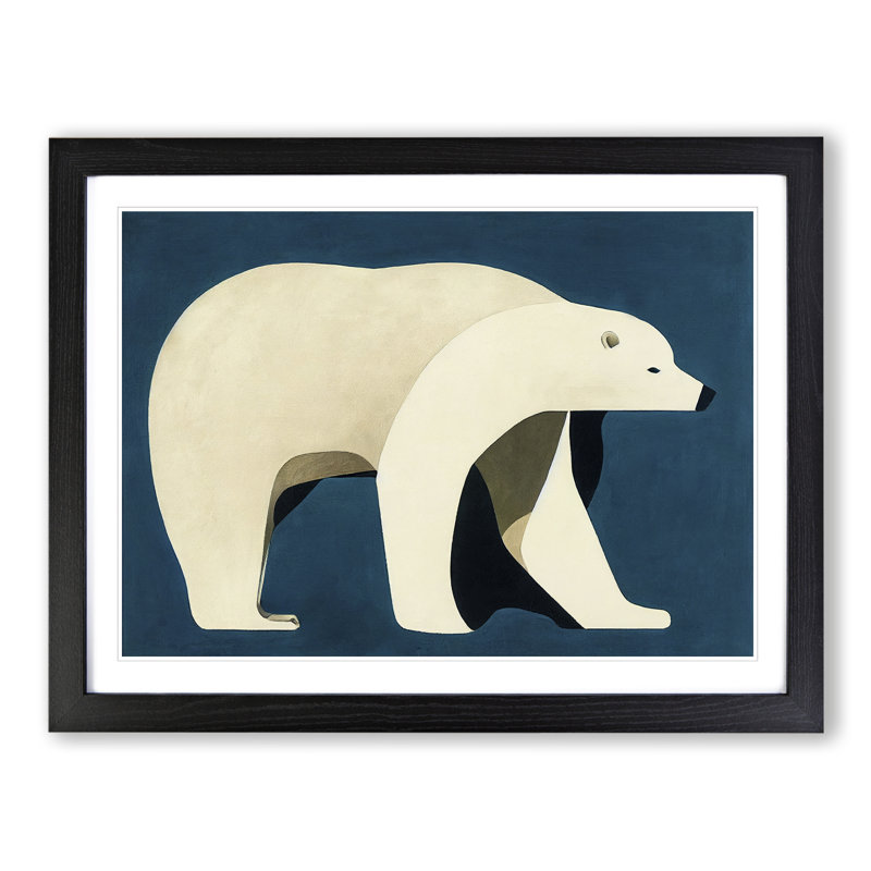 XH1022-7290X Radiant Polar Bear Abstract - Single Picture Frame Print, Black Framed, 25cm H x 34cm W x 2cm D