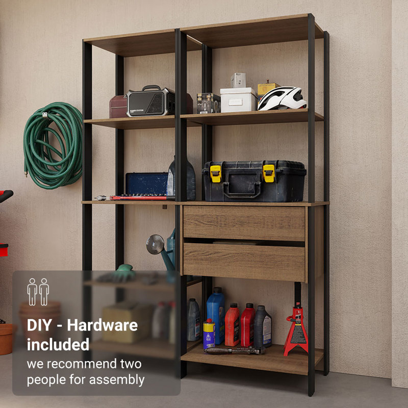 Armoire de rangement modulaire polyvalente pour outils Madesa, Brun / Noir