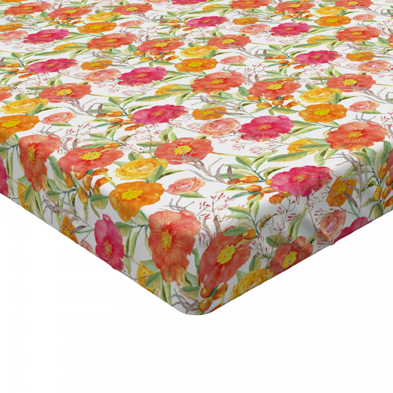Microfiber Floral Fitted Sheet, Twin XL Fitted Sheet