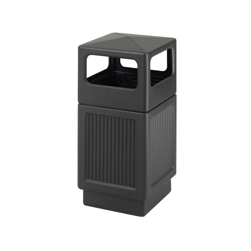 Poubelle ouverte en plastique 38 gallons Canmeleon, Noir
