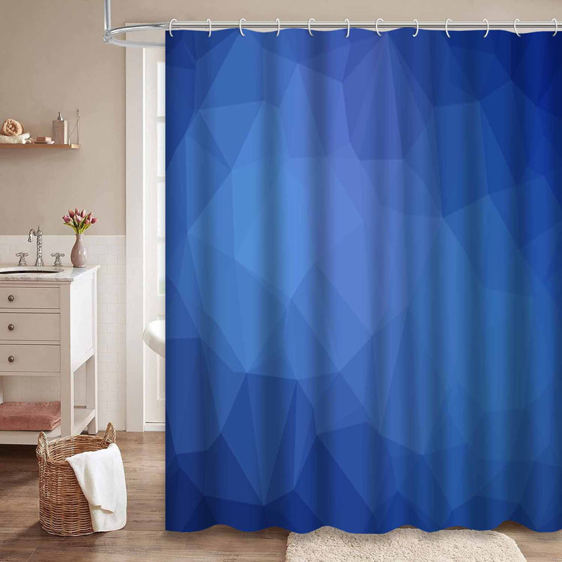Rideau de douche hexagonal clair avec 12 crochets, L 72 po x l 84 po