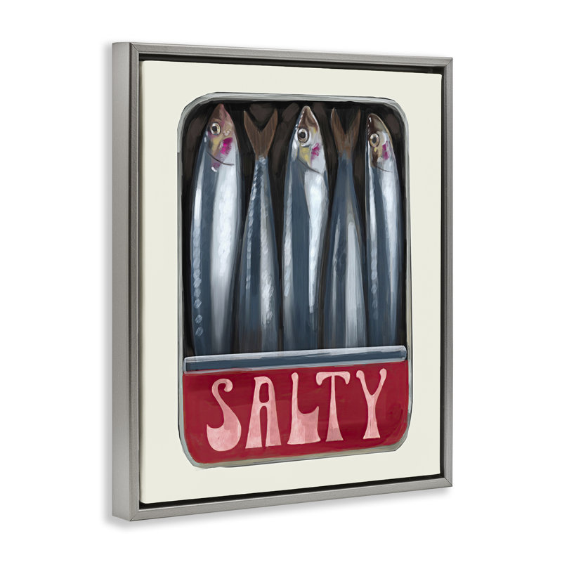 «Salty Sardines Can», encadrée par Daphne Polselli, Cadre flottant gris lustré, H 21 po x l 17 po