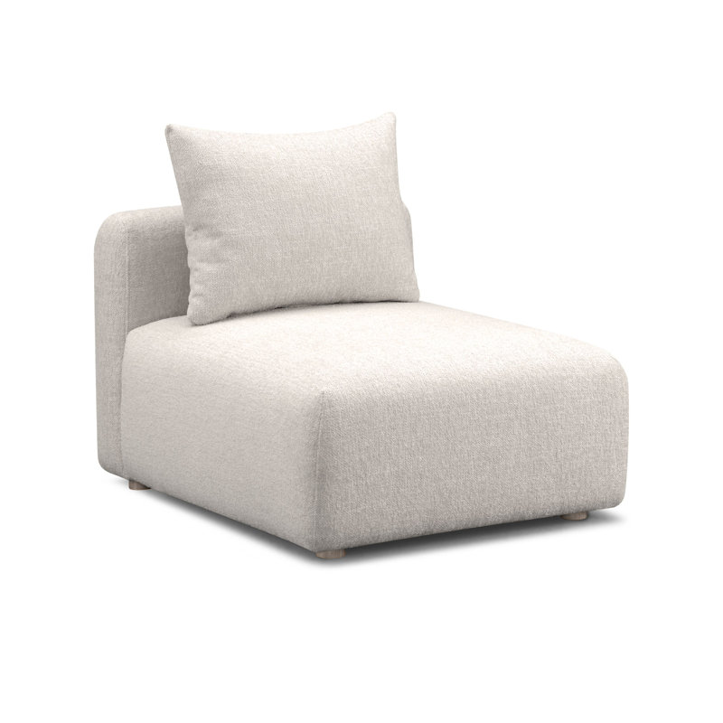 Chaise sans accoudoirs modulaire Hangover, Tissu texturé crème