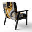 Fauteuil rembourré gris et jaune Kycia-1983116281