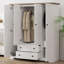 Armoire penderie 4 portes avec 2 tiroirs