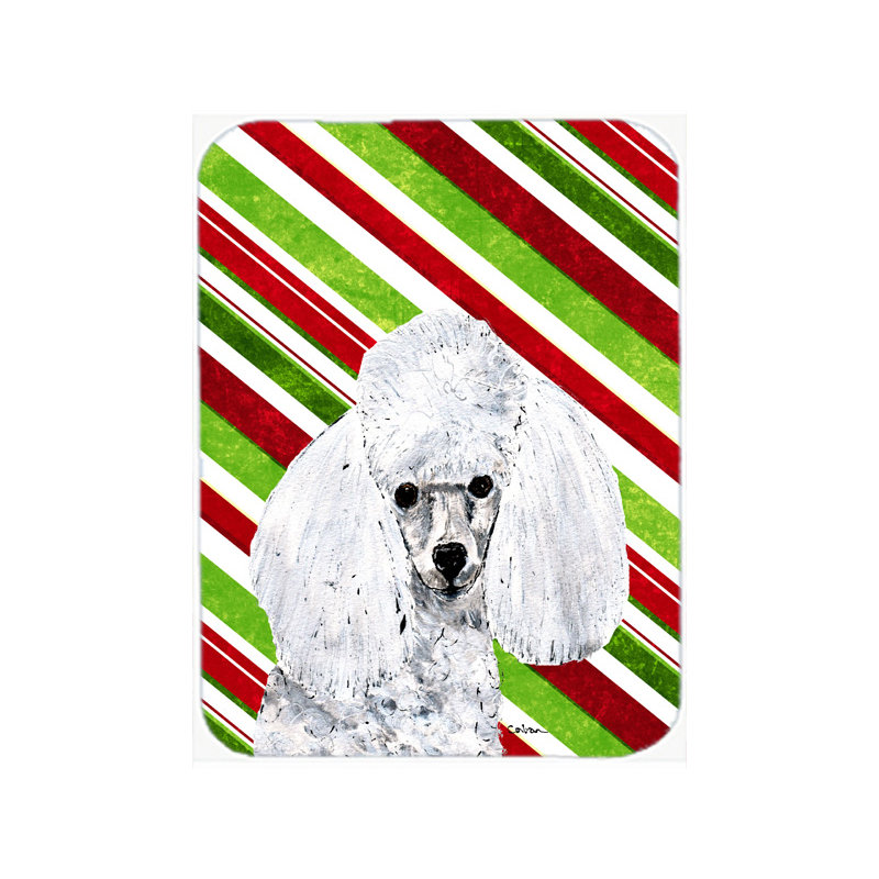 Planche à découper en verre de Noël caniche jouet