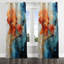 Fractale abstraite orange sarcelle - rideau occultant moderne avec œillets - 1 panneau-1879083853-1879875646